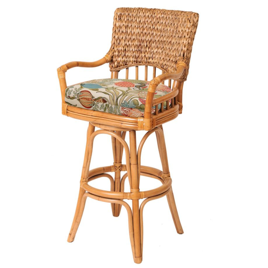 Alexander & Sheridan Key Largo Rattan Indoor 30" Bar Stool