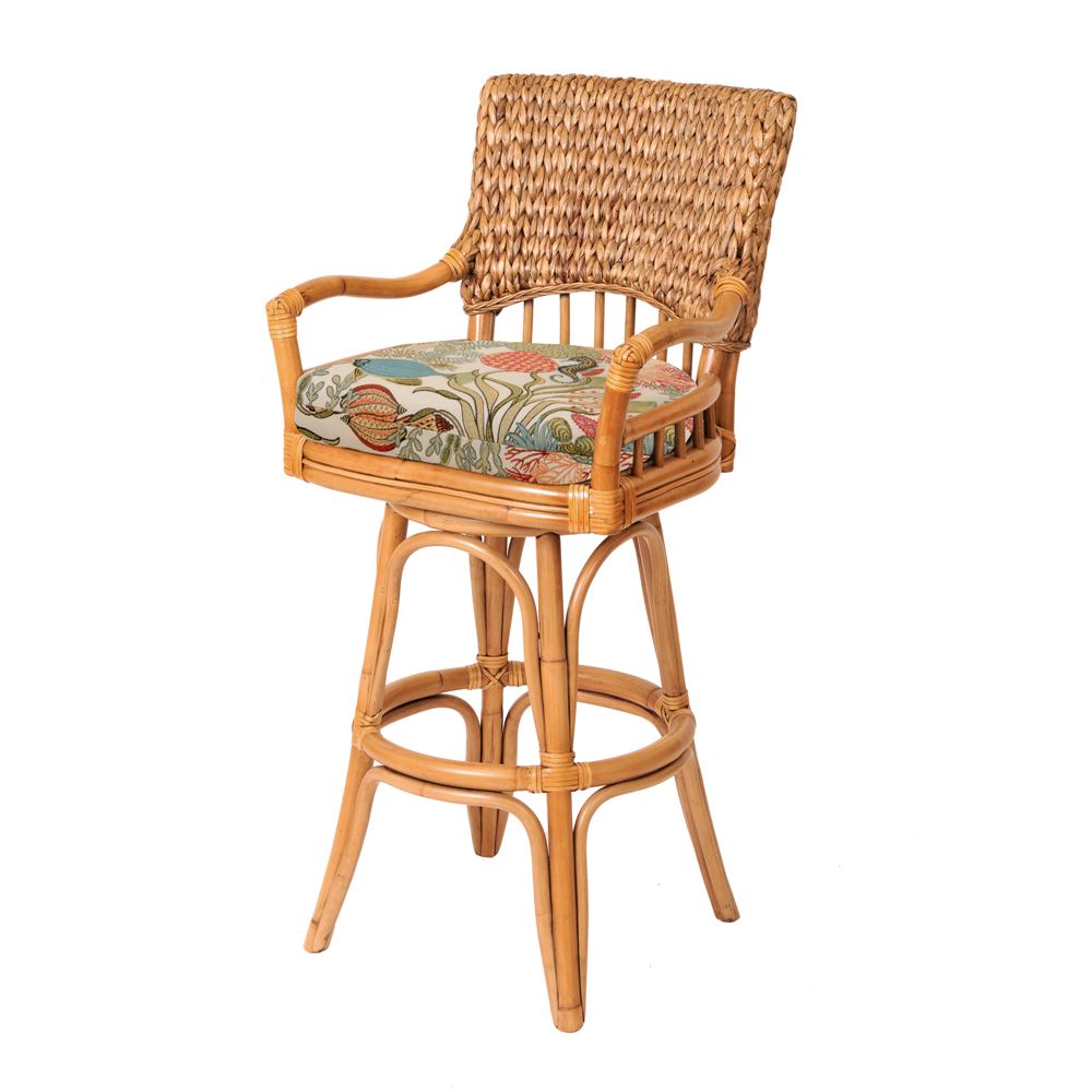 Alexander & Sheridan Key Largo Rattan Indoor 24" Bar Stool