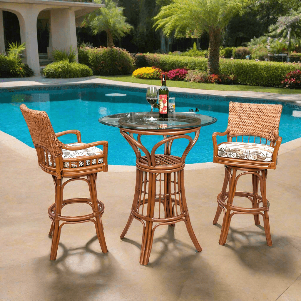 Alexander & Sheridan Key Largo Rattan Indoor 2-Person Pub Set