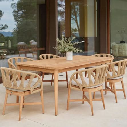 Skyline Design Krabi Teak Outdoor 6-Person Rectangular Dining Set