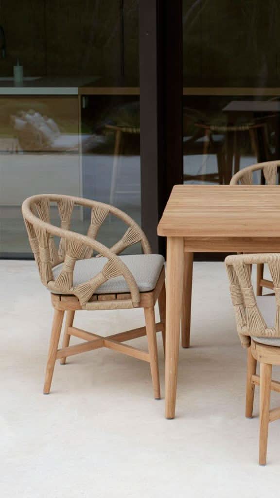 Skyline Design Krabi Teak Outdoor 6-Person Rectangular Dining Set
