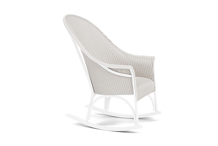 Modern Wicker Urban Luxe High Back Porch Rocker with Padded Seat