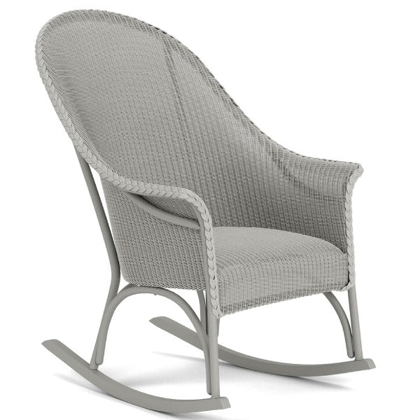 Modern Wicker Urban Luxe High Back Porch Rocker with Padded Seat