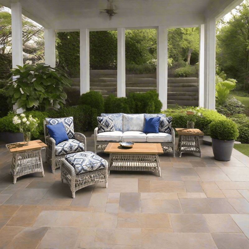 Lloyd Flanders Mackinac Woven Vinyl Outdoor 4-Person Sofa Set