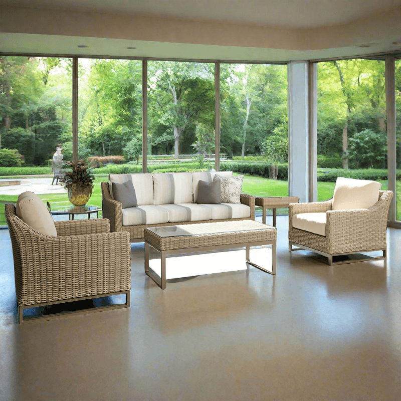 Lloyd Flanders Milan Woven Vinyl Outdoor 6-Person Conversation Set