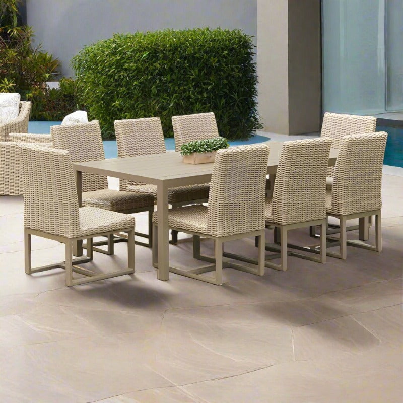 Lloyd Flanders Milan Woven Vinyl 9 Piece Dining Set Image