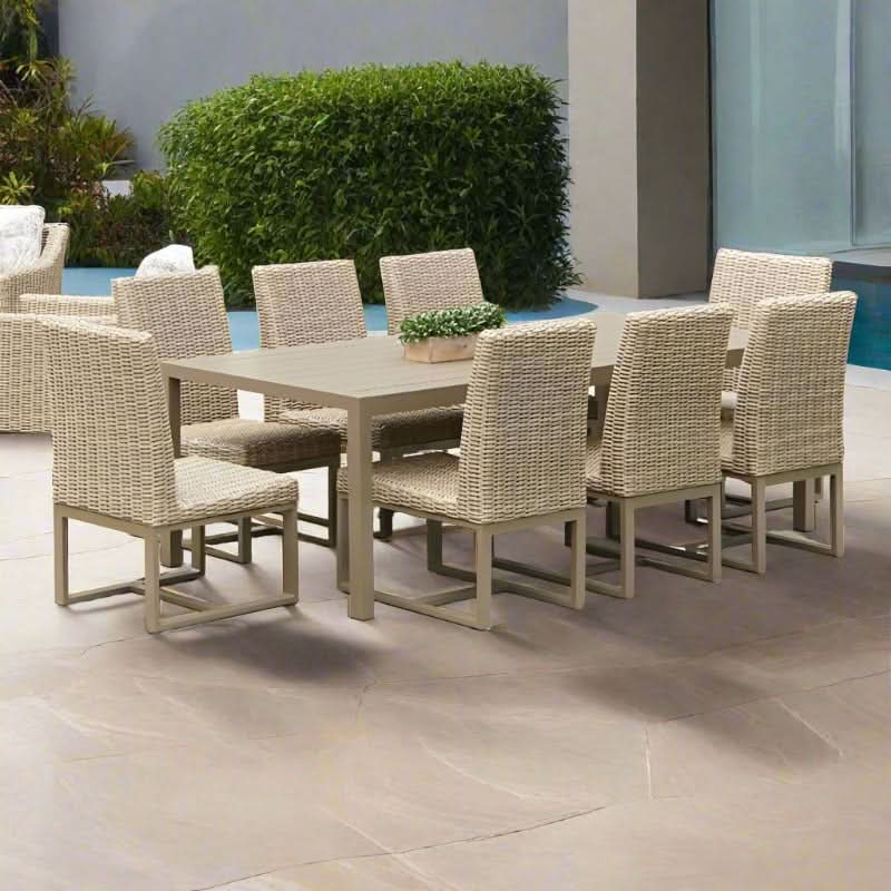 Lloyd Flanders Milan Woven Vinyl 9 Piece Dining Set Image