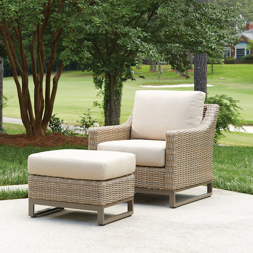 Lloyd Flanders Milan Woven Vinyl Lounge Chair And Ottoman Set