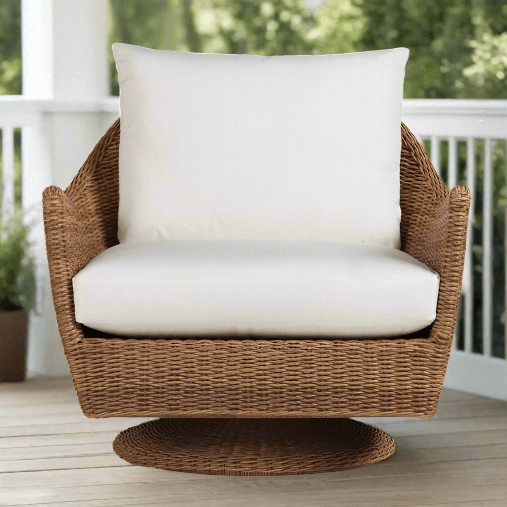 Lloyd Flanders Tobago Woven Vinyl Outdoor Swivel Lounge Chair