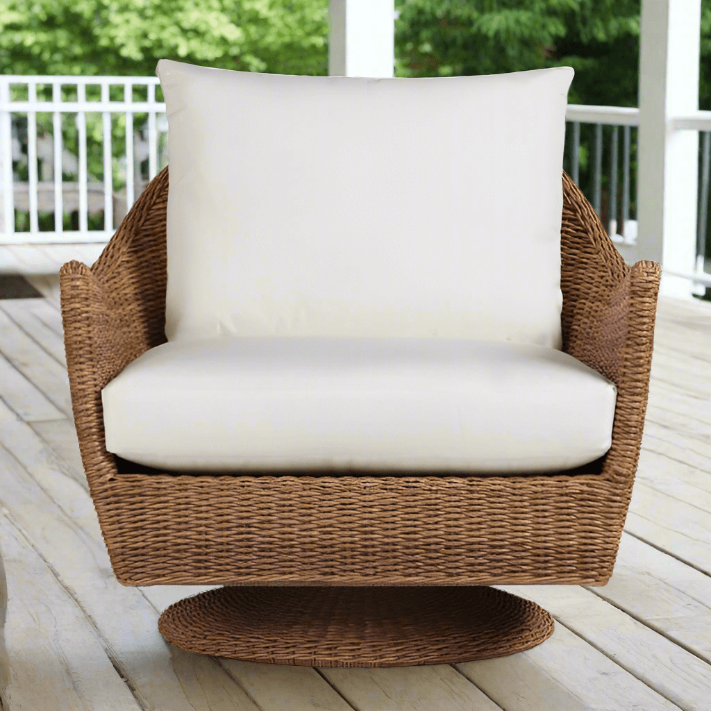 Lloyd Flanders Tobago Woven Vinyl Swivel Lounge Chair