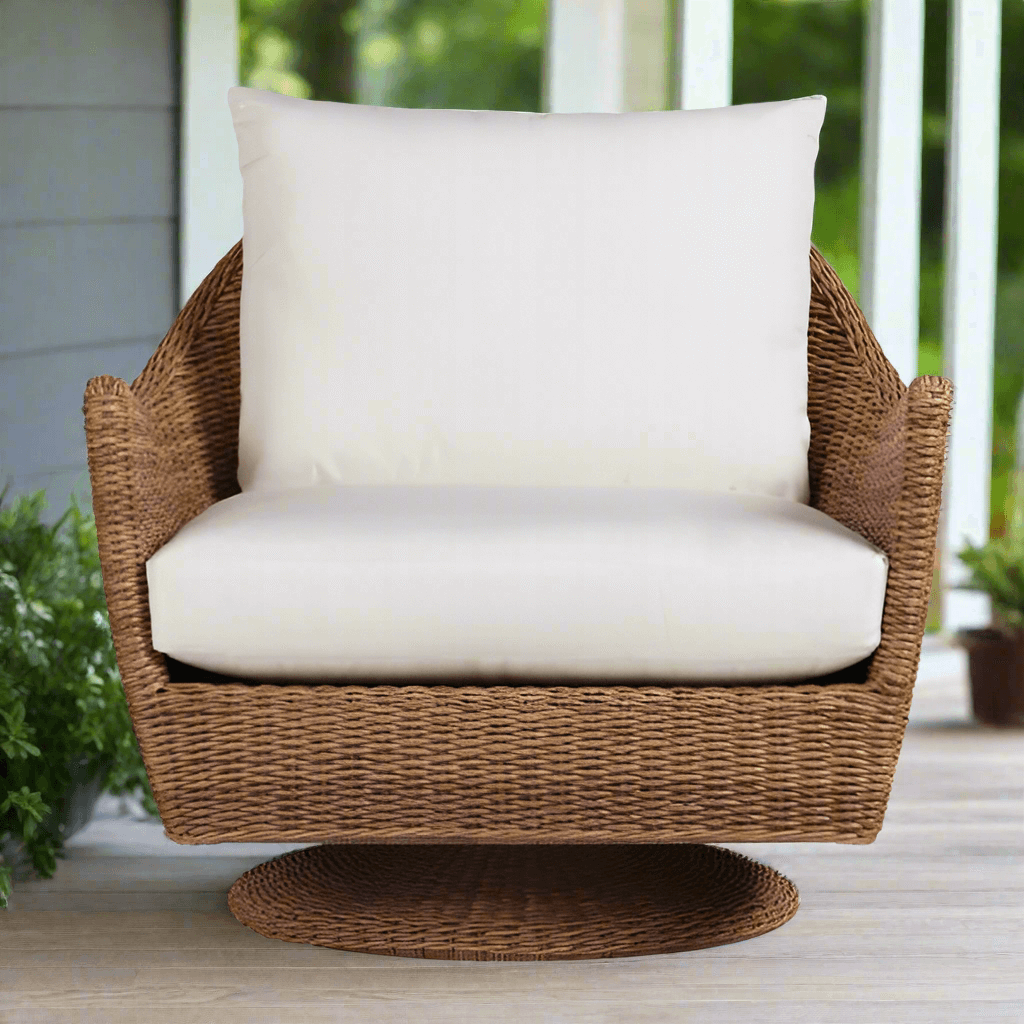 Lloyd Flanders Tobago Woven Vinyl Outdoor Swivel Lounge Chair