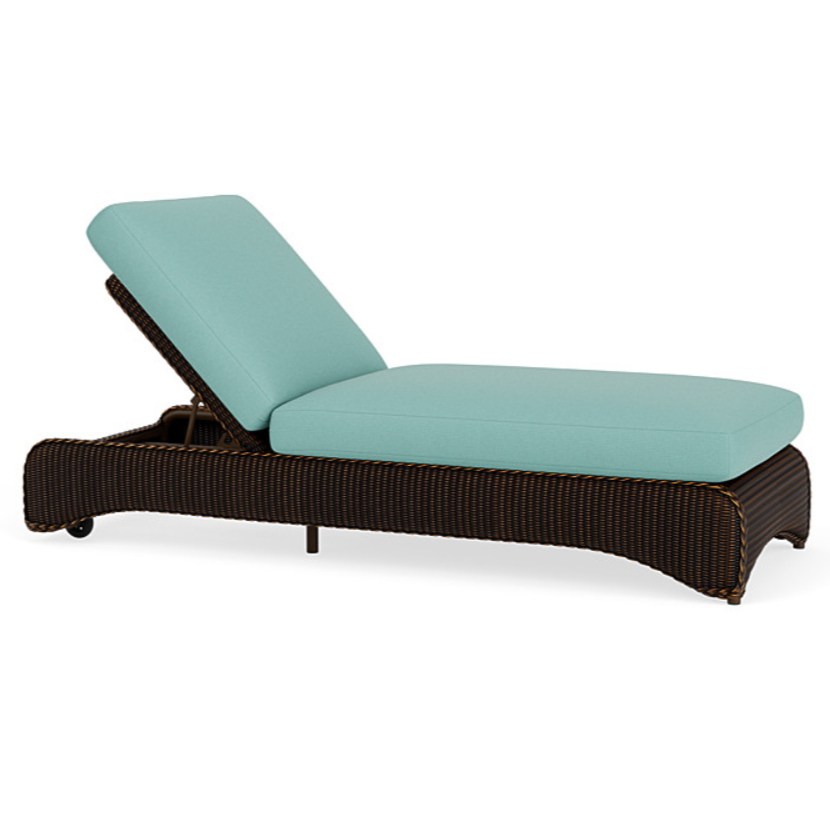 Lloyd Flanders Loom Wicker Outdoor Chaise Lounge