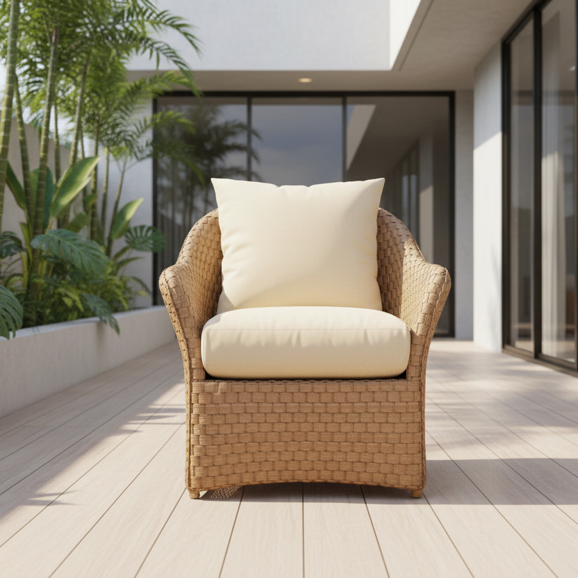 Lloyd Flanders Weekend Retreat Wicker Outdoor Lounge Chair