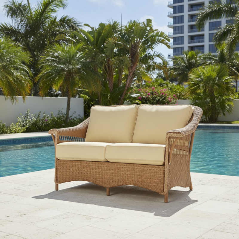 Lloyd Flanders Nantucket Wicker Outdoor Loveseat