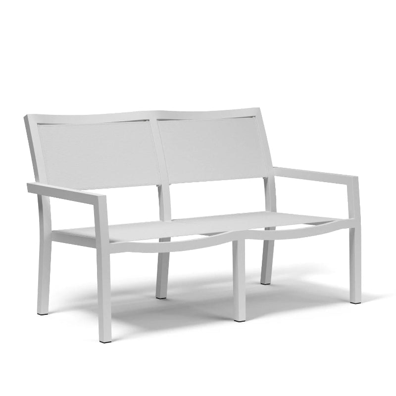 White outdoor bench on a white background