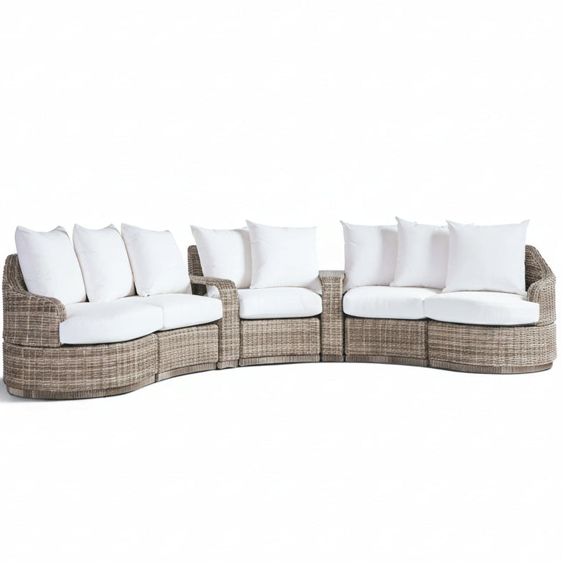 South Sea Rattan Luna Cove Wicker Outdoor 6-Person Lounge Set
