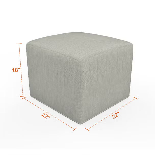 Forever Patio Lunaro Recycled Poly Lumber Outdoor Medium Cube Ottoman