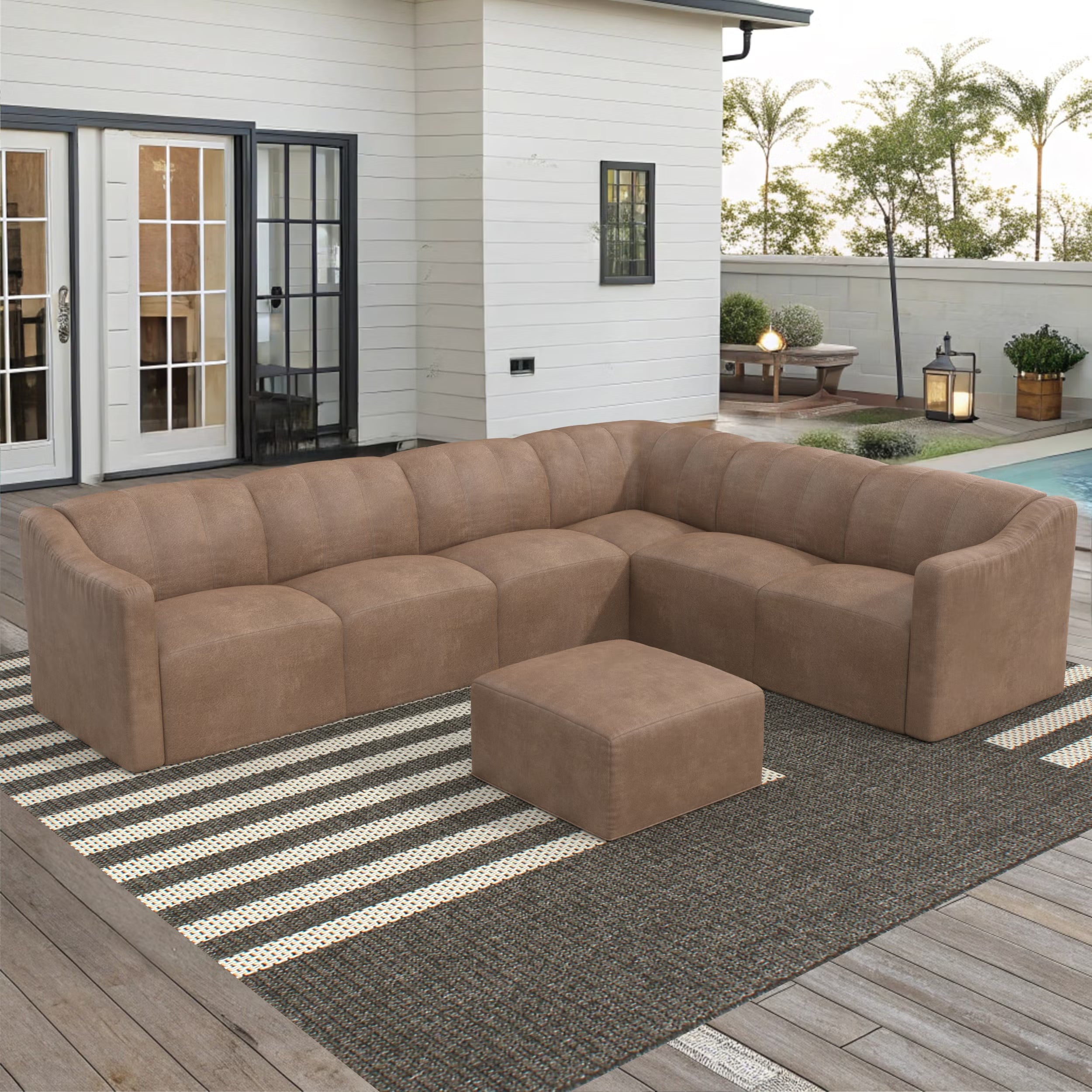 Forever Patio Lunaro Recycled Poly Lumber Outdoor 6-Person Conversation Set