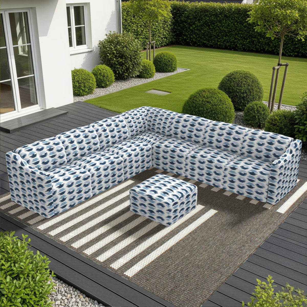 Forever Patio Lunaro Recycled Poly Lumber Outdoor 7-Person Sectional Conversation Set