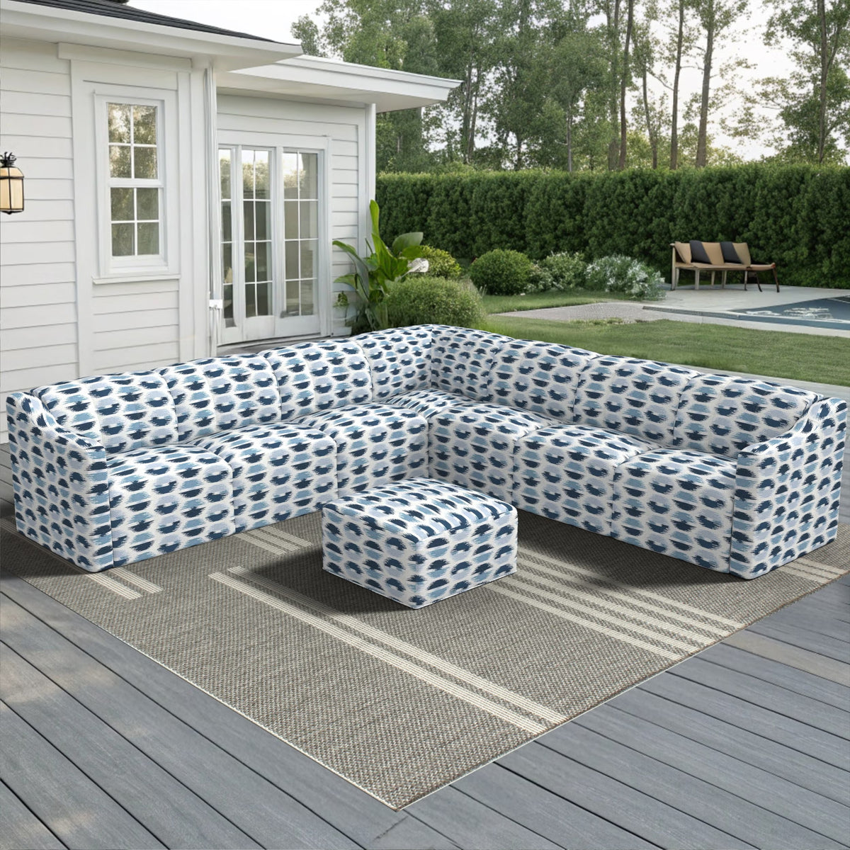 Forever Patio Lunaro Recycled Poly Lumber Outdoor 7-Person Sectional Conversation Set