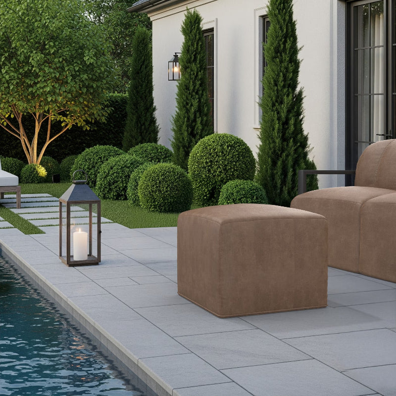 Forever Patio Lunaro Recycled Poly Lumber Outdoor Medium Cube Ottoman
