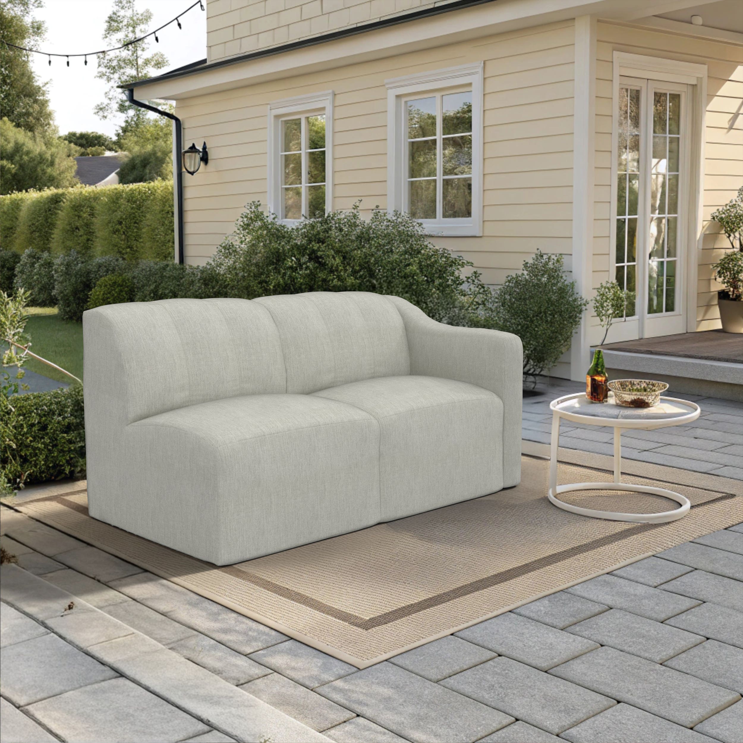 Forever Patio Lunaro Recycled Poly Lumber Outdoor Sectional Left Arm Loveseat