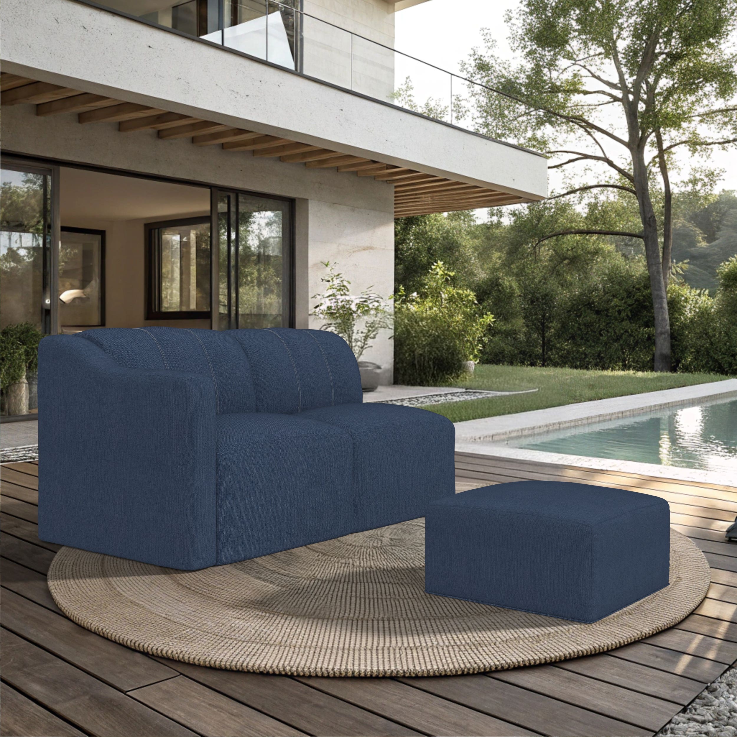 Forever Patio Lunaro Recycled Poly Lumber Outdoor Sectional Left Arm Loveseat