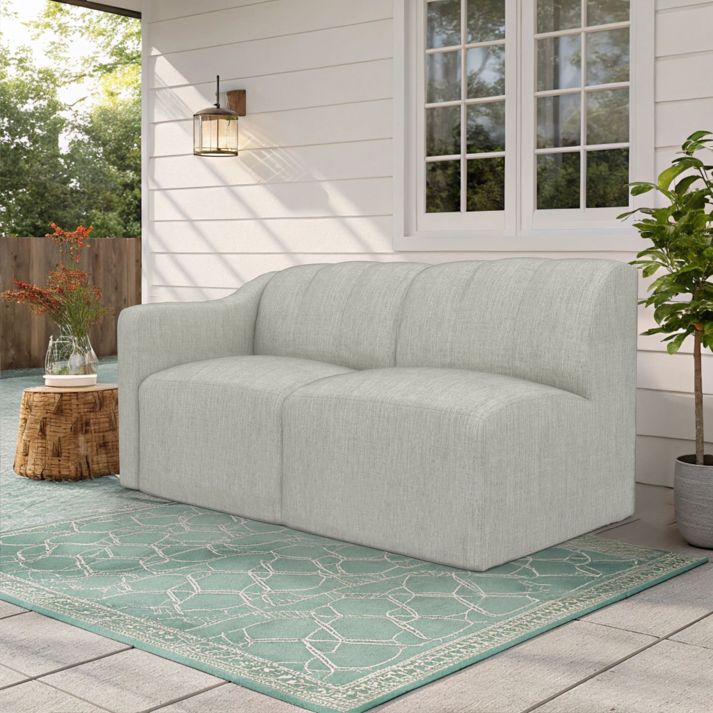 Forever Patio Lunaro Recycled Poly Lumber Outdoor Sectional Left Arm Loveseat