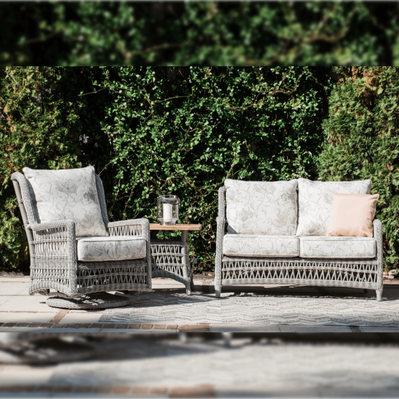 Lloyd Flanders Mackinac Woven Vinyl Outdoor 3‑Person Loveseat Set
