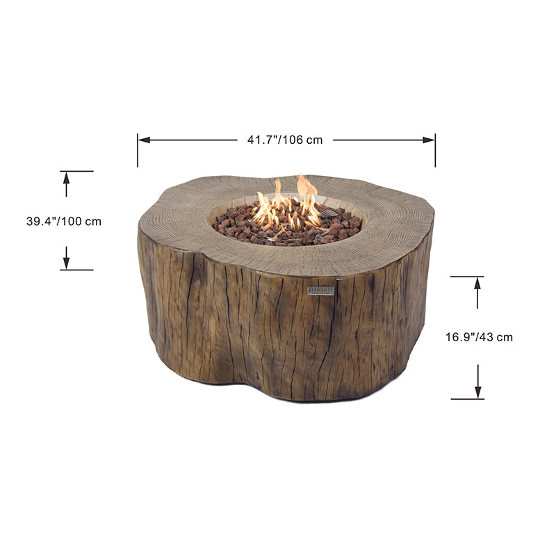 Elementi Manchester Glass Fiber Reinforced Concrete Outdoor Fire Pit Table
