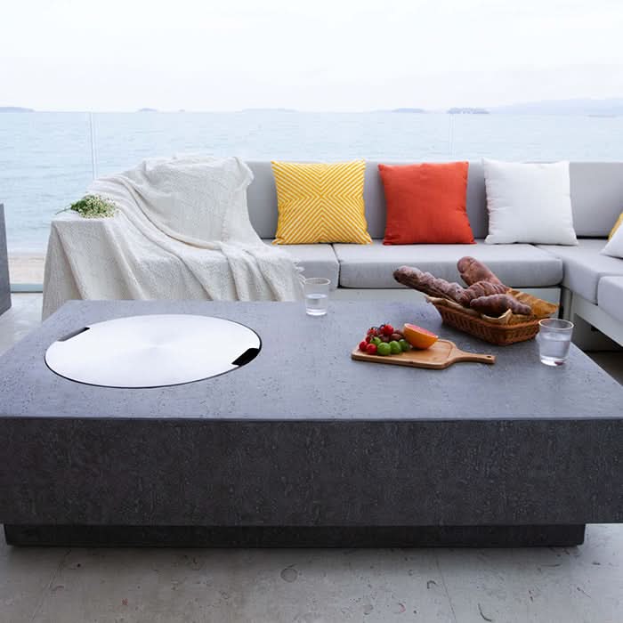 Elementi Metropolis Fire Pit Table (Light Gray)