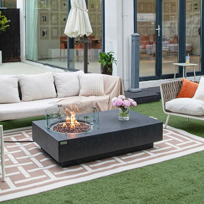 Elementi Metropolis Fire Pit Table (Light Gray)