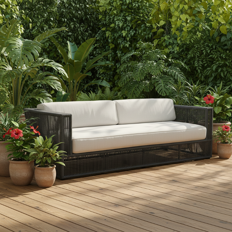 Sunset West Milano Rope and Aluminum Outdoor Sofa