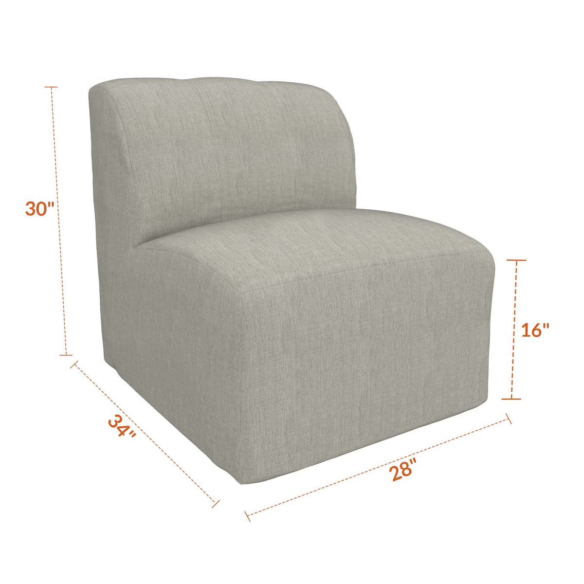 Forever Patio Murano Outdoor Sectional Armless Middle Chair