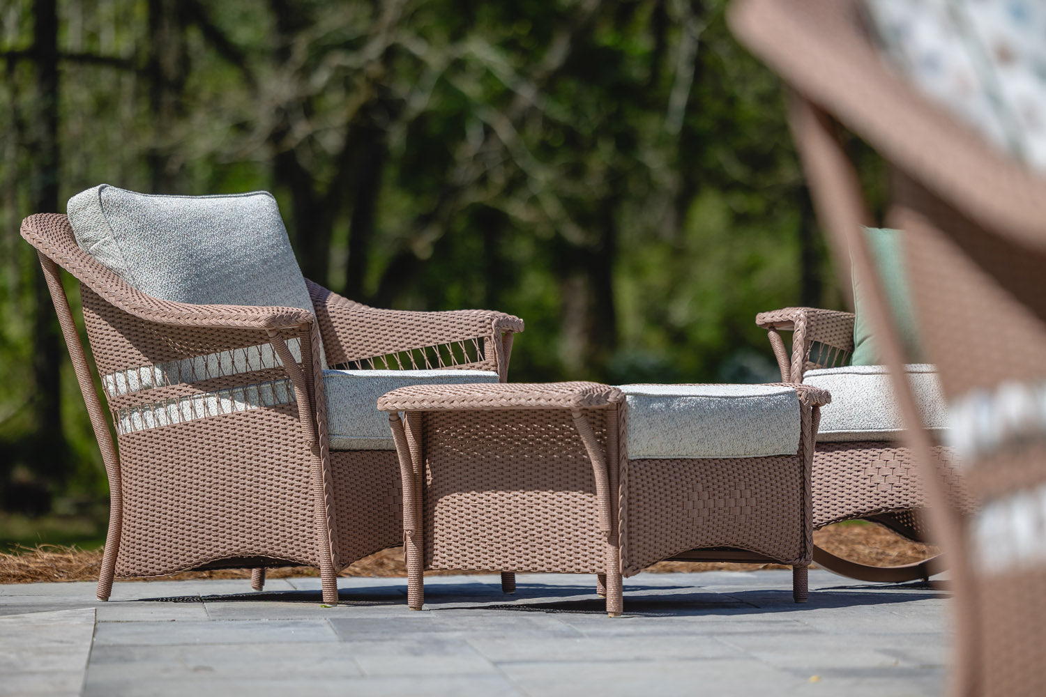 Lloyd Flanders Nantucket Wicker Outdoor Ottoman