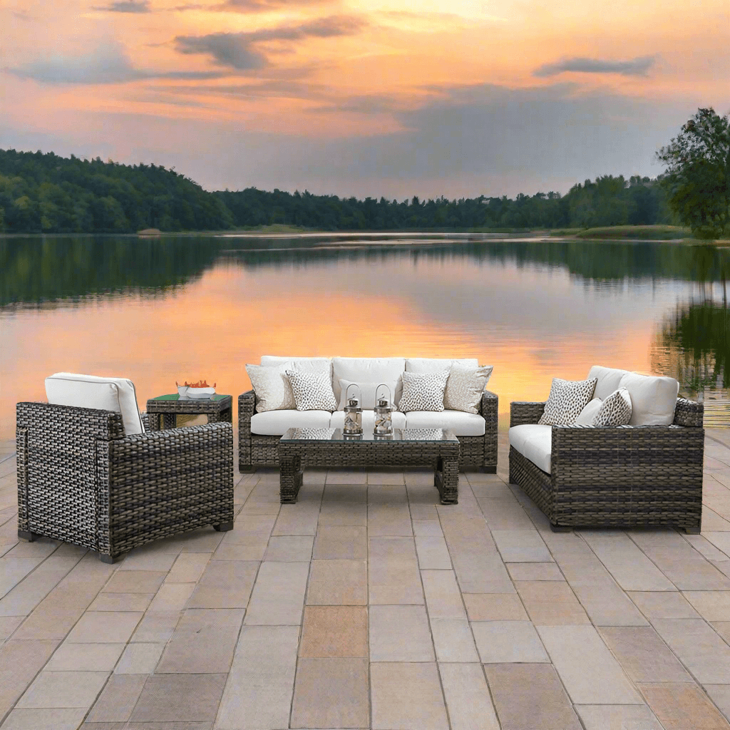 South Sea Rattan New Java Resin Wicker 5-Piece Outdoor Seating Set