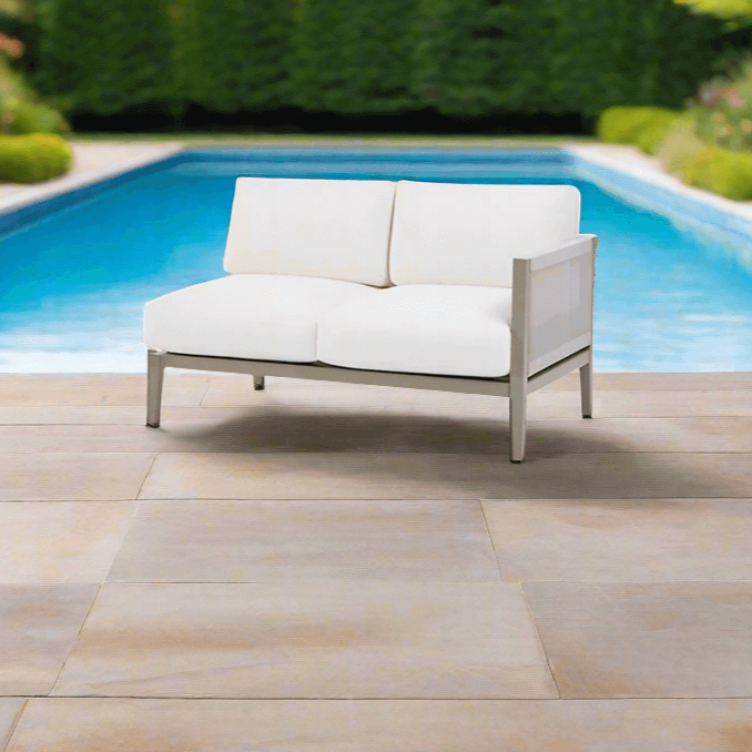 South Sea Rattan Nicole Aluminum Outdoor Right Arm Patio Loveseat