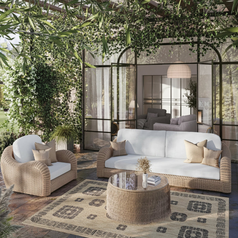 OUTSY Katalina Aluminum Wicker Outdoor 4-Person Conversation Set