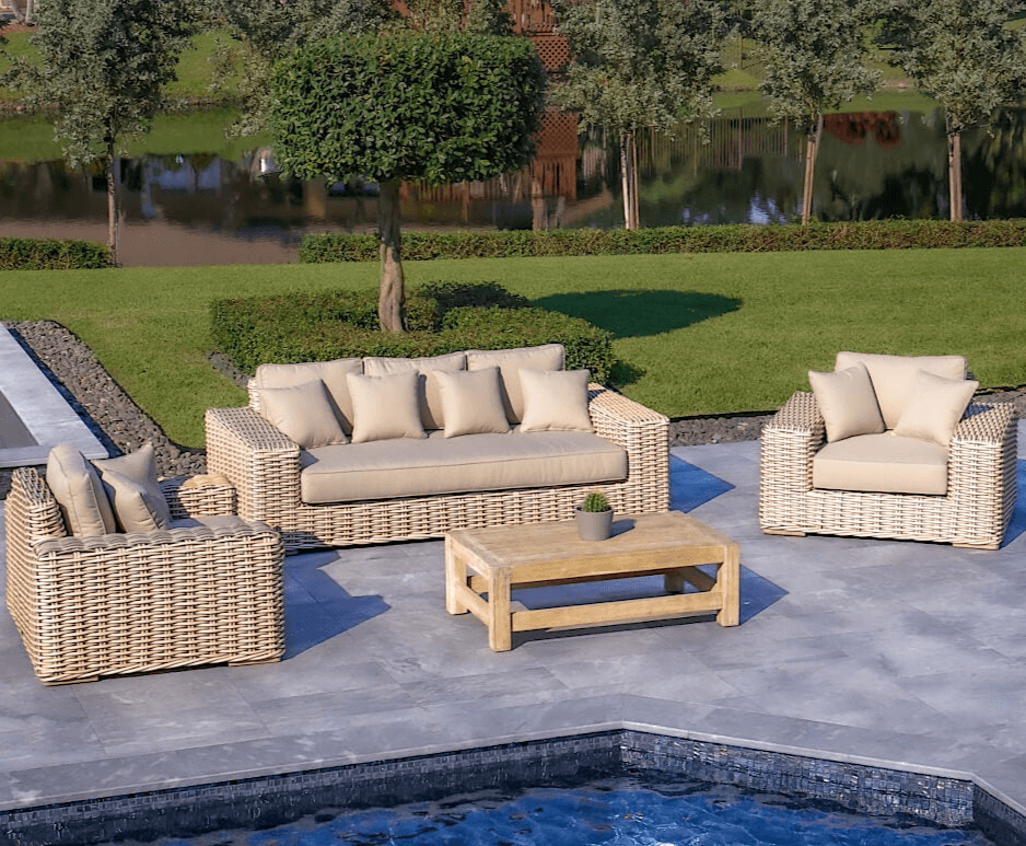 OUTSY Anna LUX 4PC Outdoor Wicker Furniture Set