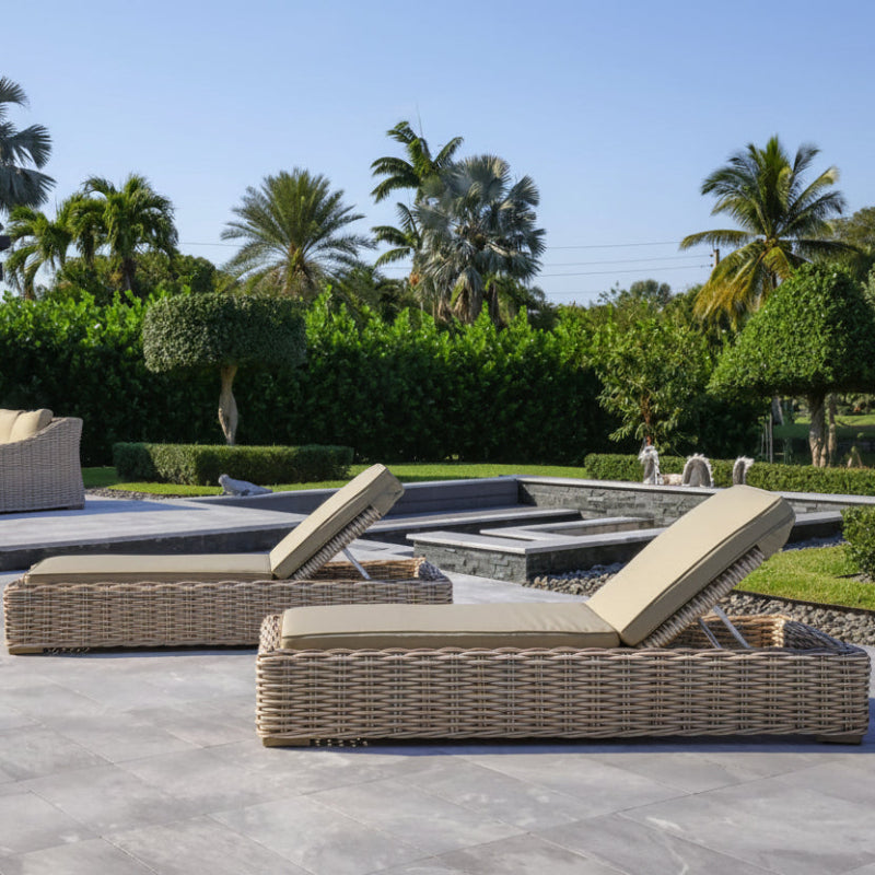 OUTSY Anna Wicker Aluminum Outdoor Sun Lounger