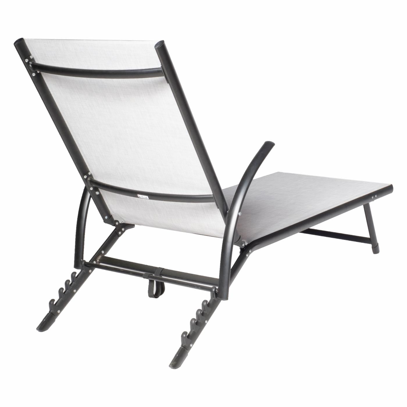 Alfresco Home Oceanview Stackable/Foldable Chaise Lounge- Soho Black