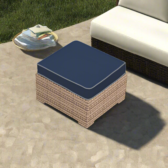 Forever Patio Hampton Wicker Square Ottoman