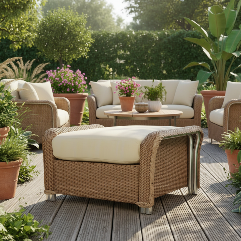 Lloyd Flanders Reflections Wicker Outdoor Ottoman