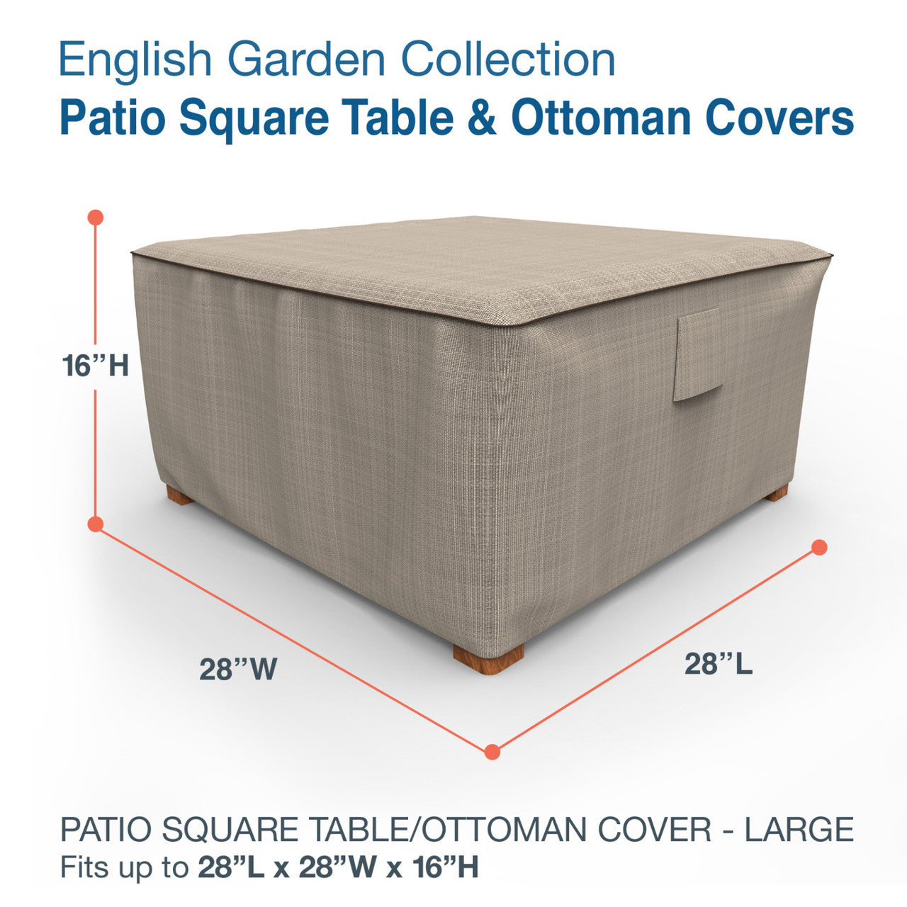 Budge Industries English Garden Square Patio Table/Ottoman Cover
