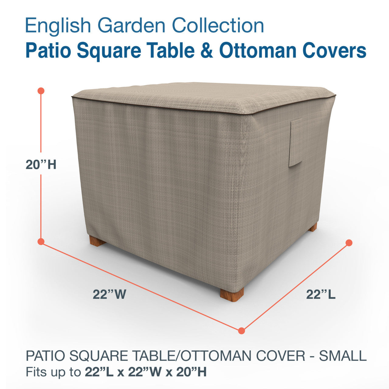 Budge Industries English Garden Square Patio Table/Ottoman Cover