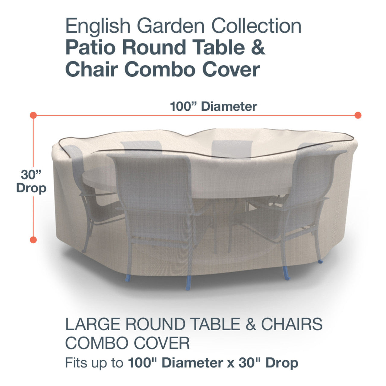 Budge Industries English Garden Round Patio Table/Chairs Combo Cover