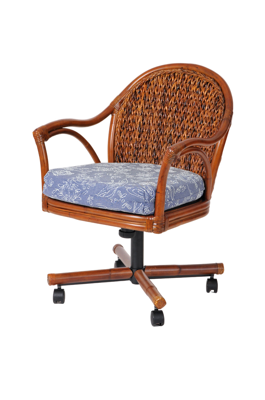 Alexander & Sheridan Panama Rattan Indoor 5 Piece Tilt Swivel Caster Dining Set