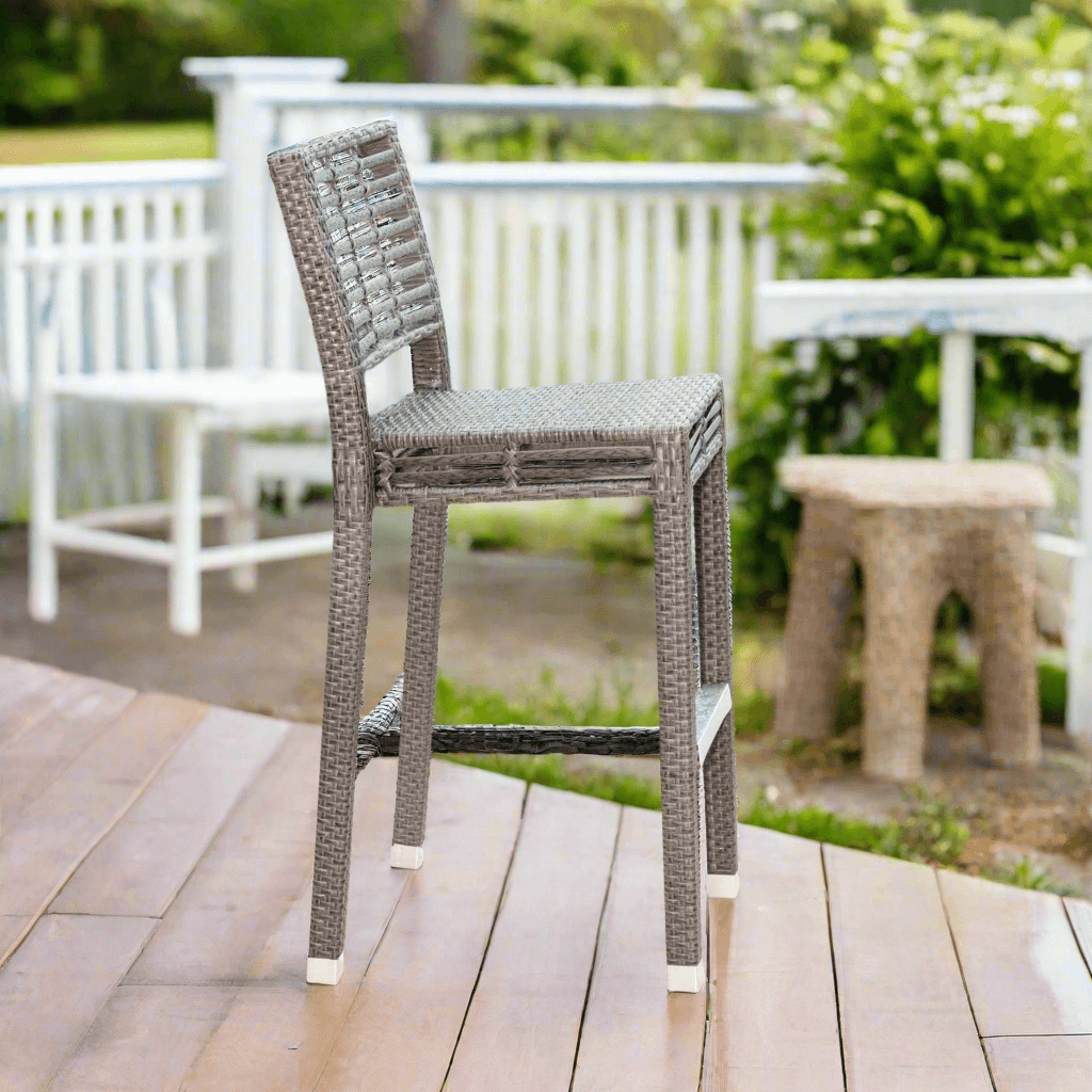 Panama Jack Graphite Aluminum Outdoor Stackable Bar Stool (Set of 2)