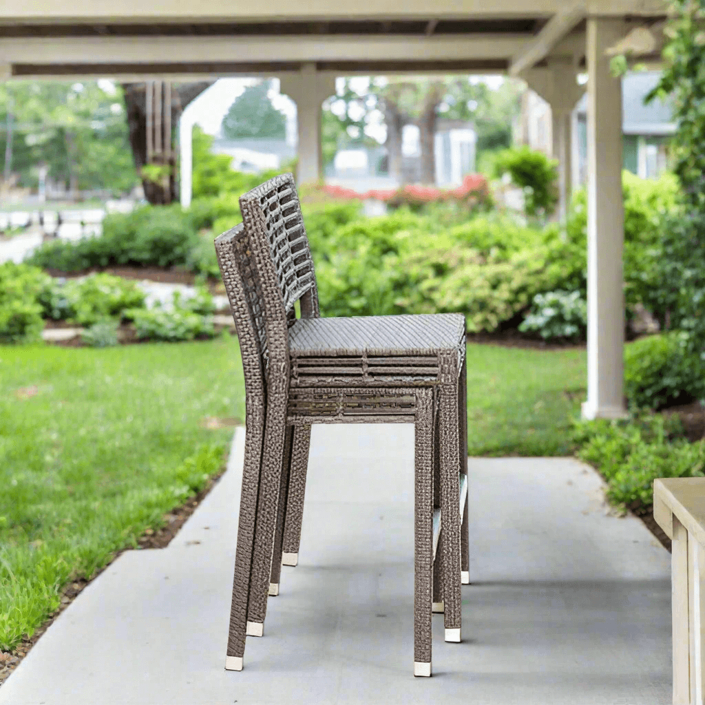 Panama Jack Graphite Aluminum Outdoor Stackable Bar Stool (Set of 2)