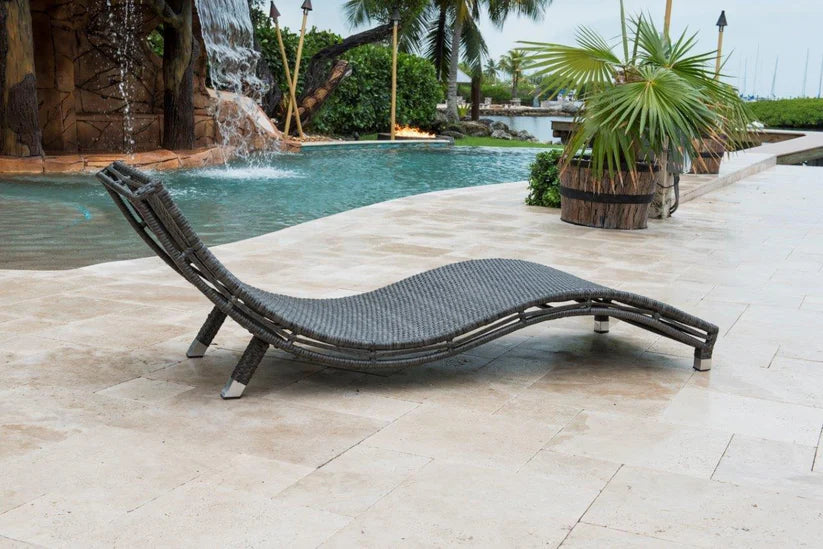 Panama Jack Graphite Aluminum Outdoor Curve Chaise Lounge